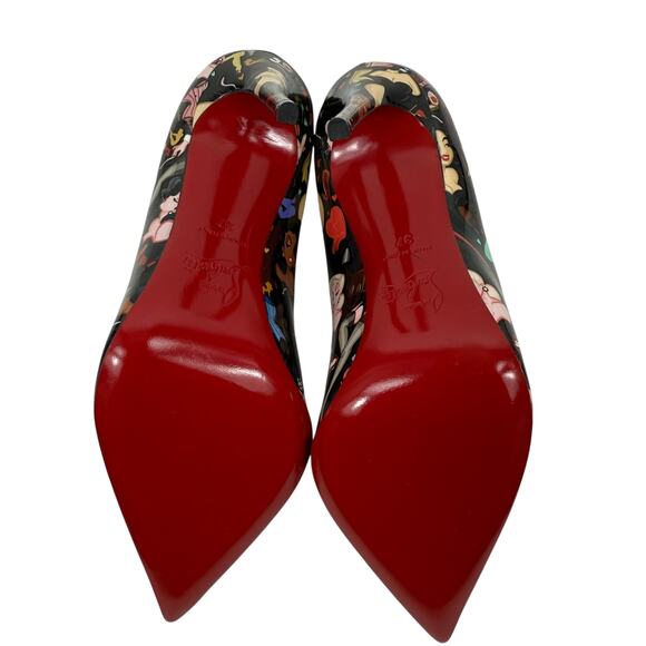 New Christian Louboutin Hot Chick Dr Bored Patent Leather Pumps Black Size 37 - Picture 8 of 10